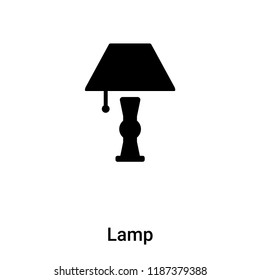 Lamp icon vector isolated on white background, logo concept of Lamp sign on transparent background, filled black symbol