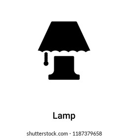 Lamp icon vector isolated on white background, logo concept of Lamp sign on transparent background, filled black symbol