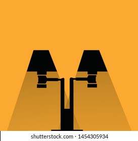 lamp icon vector isolated on yellow background