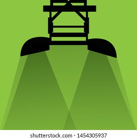 lamp icon vector isolated on green background