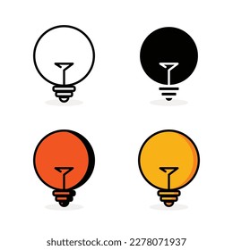 lamp icon vector, isolated on white background. Idea sign, solution, thinking concept. Lightning. Electric, shining.	