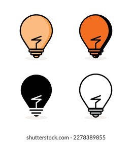 lamp icon vector, isolated on white background. Idea sign, solution, thinking concept. Lightning. Electric, shining.	