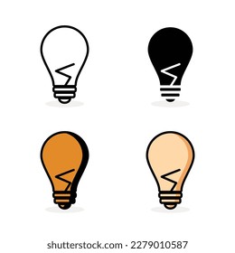 lamp icon vector, isolated on white background. Idea sign, solution, thinking concept. Lightning. Electric, shining.