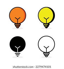 lamp icon vector, isolated on white background. Idea sign, solution, thinking concept. Lightning. Electric, shining.