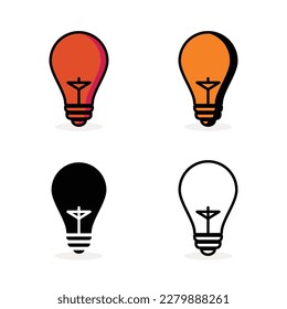 lamp icon vector, isolated on white background. Idea sign, solution, thinking concept. Lightning. Electric, shining.