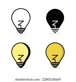 lamp icon vector, isolated on white background. Idea sign, solution, thinking concept. Lightning. Electric, shining.