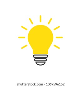 Lamp icon vector. Light bulb icon vector. Idea icon. Solution symbol. Bright idea symbol. Lamp icon in trendy flat style for web desain.