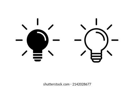 Vector de icono de la lámpara. Signo y símbolo de la bombilla. símbolo de idea.