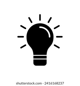 Vector de icono de la lámpara. Vector de icono de la bombilla. símbolo de idea.