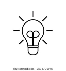 lamp icon vector Light bulb black Light bulb icon isolated on white.
