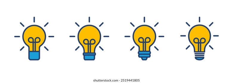 Lamp icon vector. Light bulb icon vector. idea symbol.