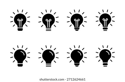 Icono de la lámpara Vector. Signo y símbolo de la bombilla. símbolo de la idea.