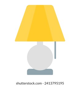 lamp icon vector or logo illustration flat color style 