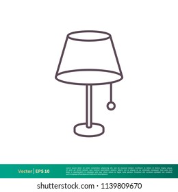 Lamp Icon Vector Logo Template Illustration Design. Vector EPS 10.