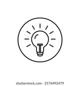 Lamp icon vector outline logo sign