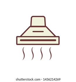 lamp icon vector, red outline design.