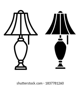 lamp  icon vector set. bedroom illustration sign collection. illuminator symbol.
