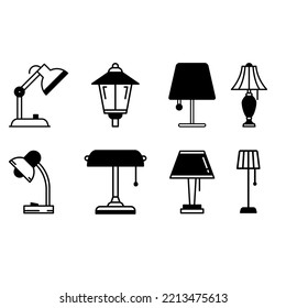 lamp  icon vector set. bedroom illustration sign collection. illuminator symbol.