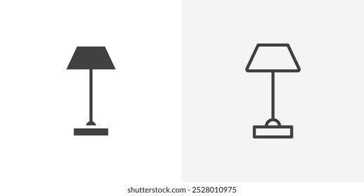 Lampensymbol, Vektorsymbol in schwarz-weißer Farbe eingestellt.