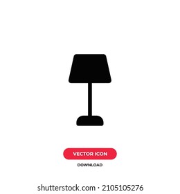 Lamp icon vector. Table lamp sign