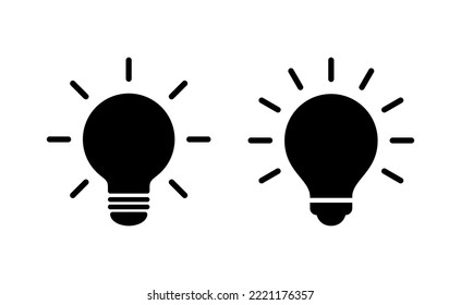 Vector de iconos de la lámpara para aplicaciones web y móviles. Signo y símbolo de la bombilla. símbolo de idea.