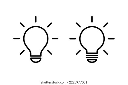 Vector de iconos de la lámpara para aplicaciones web y móviles. Signo y símbolo de la bombilla. símbolo de idea.