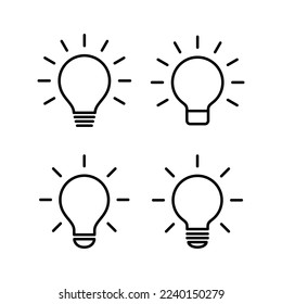 Vector de iconos de la lámpara para aplicaciones web y móviles. Signo y símbolo de la bombilla. símbolo de idea.