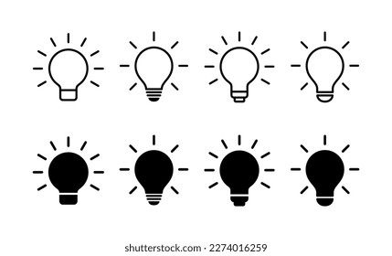 Leuchtensymbol, Vektorgrafik für Web- und Mobile-App. Lichtbogenzeichen und Symbol. Ideensymbol.