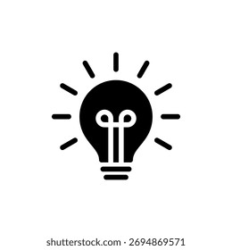 Vetor de ícone de lâmpada para aplicativo móvel e Web. Símbolo de lâmpada e símbolo de ideia.