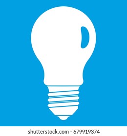 Lamp icon white isolated on blue background vector illustration