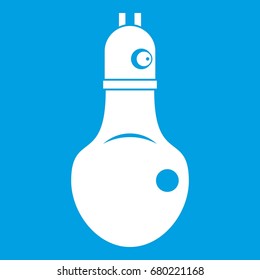 Lamp icon white isolated on blue background vector illustration