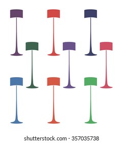 lamp icons color set on white background vector illustration 