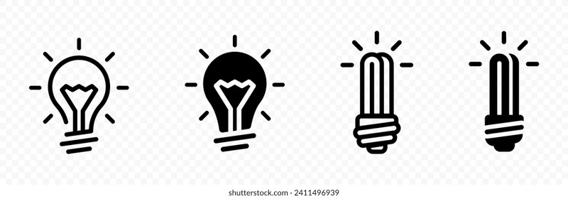 Lamp icons. Lightbulb vector icons. Lighting concept. Light Bulb icons