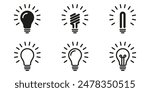 Lamp icons set. Light bulb icon set.