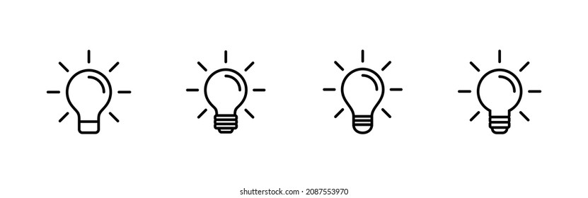 Lamp icons set. Light bulb sign and symbol. idea symbol.
