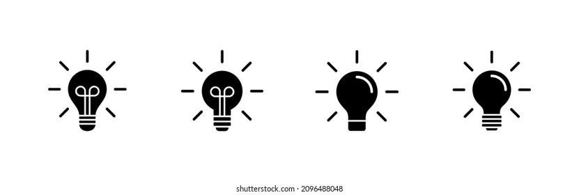 Lamp icons set. Light bulb sign and symbol. idea symbol.