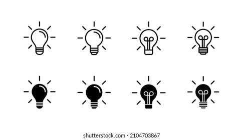 Lamp icons set. Light bulb sign and symbol. idea symbol.