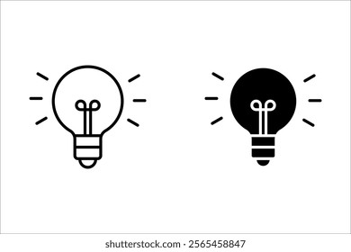 Lamp icons set. Light bulb icon set on white background