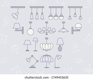 Lamp Icons Set Vector Color Symbols Stock Vector (Royalty Free ...