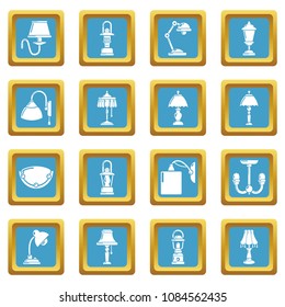 Lamp icons set vector sapphirine square isolated on white background 