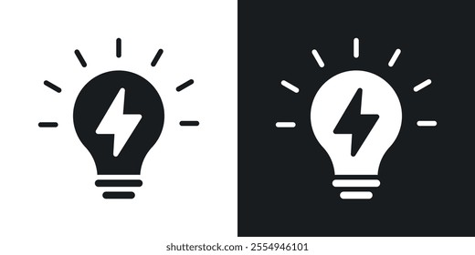 Lamp icons in solid black and white colors