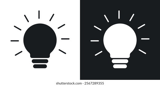 Lamp icons in solid black and white colors