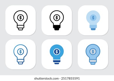 Lampensymbole mit verschiedenen Designstilen