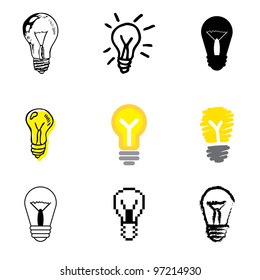 lamp icons vector set