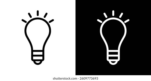 Lamp icons vector set in stroke line style