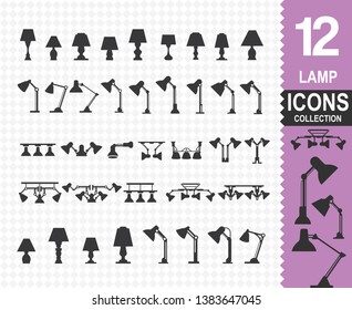 Lamp icons vector Skateboard logo collection vector (20 vector icons)