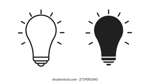 Lamp icons, vector symbols. filled flat sign