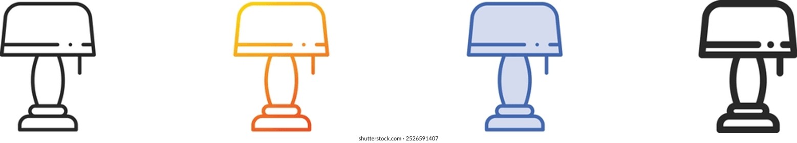 lamp icon.Thin Linear, Gradient, Blue Stroke and bold Style Design Isolated On White Background