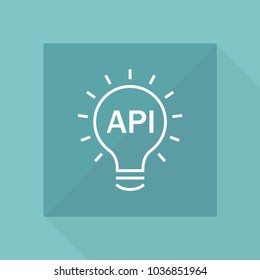 lamp and idea api line icon