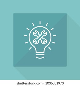 lamp and idea api line icon